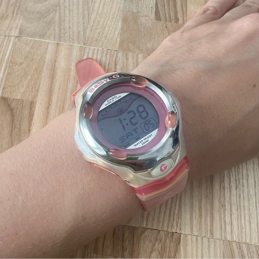 RARE CASIO BABY-G dolphin & whale eco-research pink Digital watch NEW BATTERY